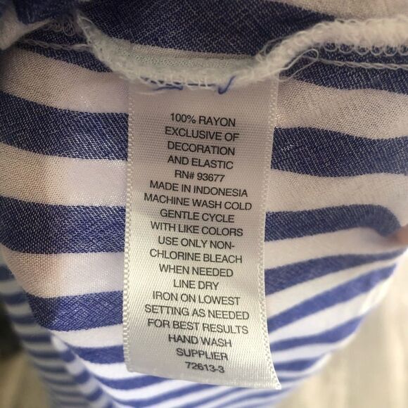 2/$20 a.n.a. Off Shoulder Striped Blue White Top - Picture 12 of 12